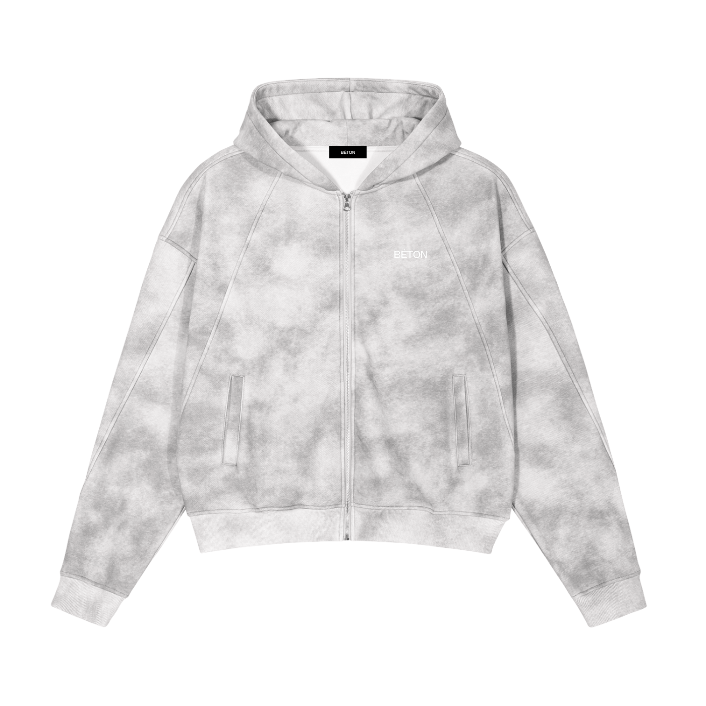 Grey Cloud Zip-Up Fleece Hoodie