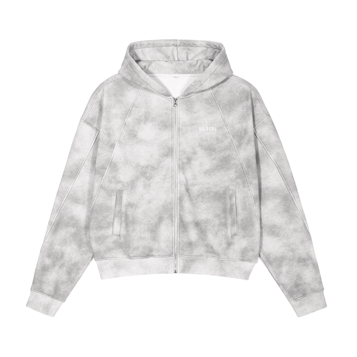 Grey Cloud Zip-Up Fleece Hoodie