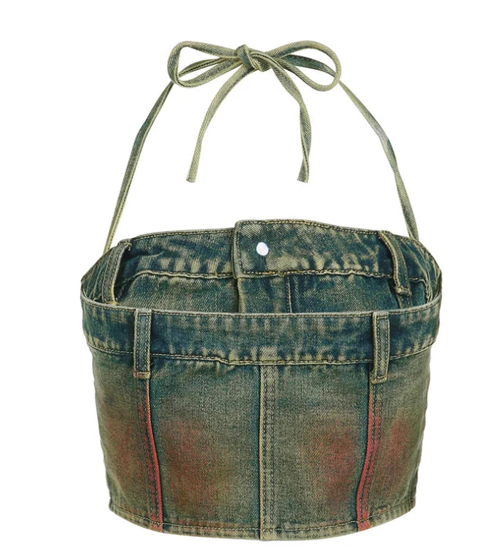 Y2K Denim Cargo Two Piece Set