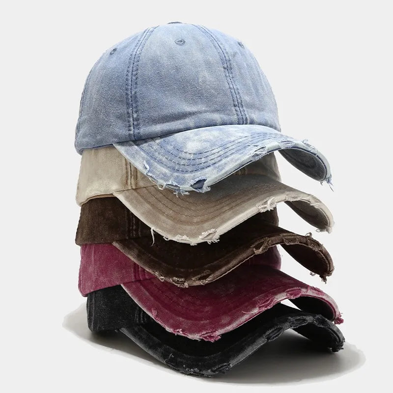 Frayed Denim Baseball Cap