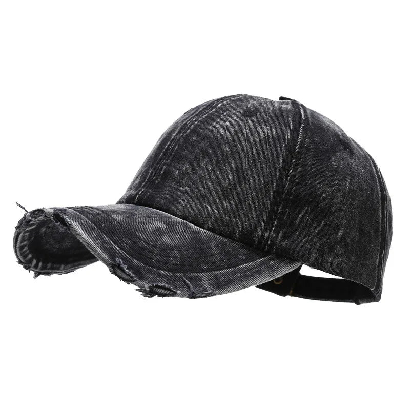 Frayed Denim Baseball Cap
