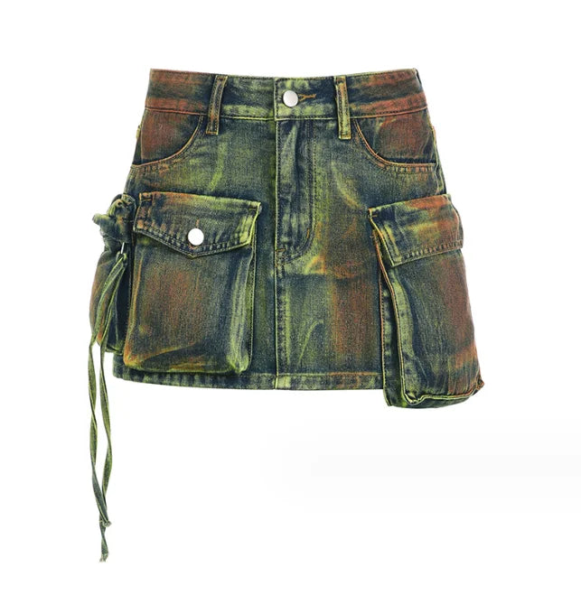Y2K Denim Cargo Two Piece Set